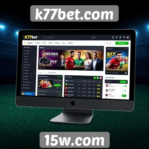 Interface do usuário do k77bet.com em destaque